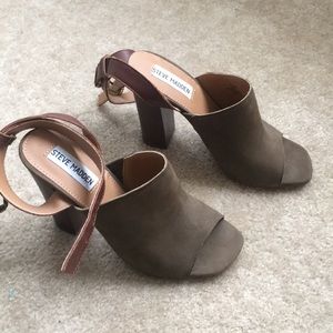 Steve Madden olive green heels.